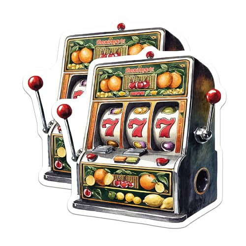 (2 Pack) Slot Machine Magnets - Lucky Seven Magnets - Retro Casino Magnets - 5" On Longest Side - for Cars, Fridges, Toolboxes - Made in USA - MAG6526