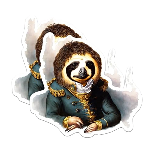 (2 Pack) Sloth in Generals Clothes Sticker - Funny Sloth Lover Sticker ...