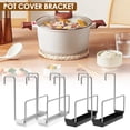 thumbnail image 1 of 2 Pack Slow Cooker Lid Holder for Cooking, Hand Free Pot Lid Organizer Fits Most Slow Cookers Stainless Steel Pot Lid Rack with Silicone Sink Keeps Countertop No Mess, 1 of 7