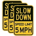 thumbnail image 1 of (2 Pack) Slow Down Speed Limit 5 MPH Sign, Slow Down Sign, 16" x 12" Engineer Grade Reflective Sheeting, Rust Free Aluminum, Weather Resistant, Waterproof, Fade Resistant, 2 Pre-drilled Holes, 1 of 5