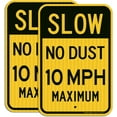 thumbnail image 1 of 2 Pack Slow No Dust 10 MPH Maximum Sign, Speed Limit Sign 16 x 12 Inches Engineer Grade Reflective Sheeting Rust Free Aluminum, Weather Resistant, Waterproof, Durable Ink, Easy to Mount, 1 of 5