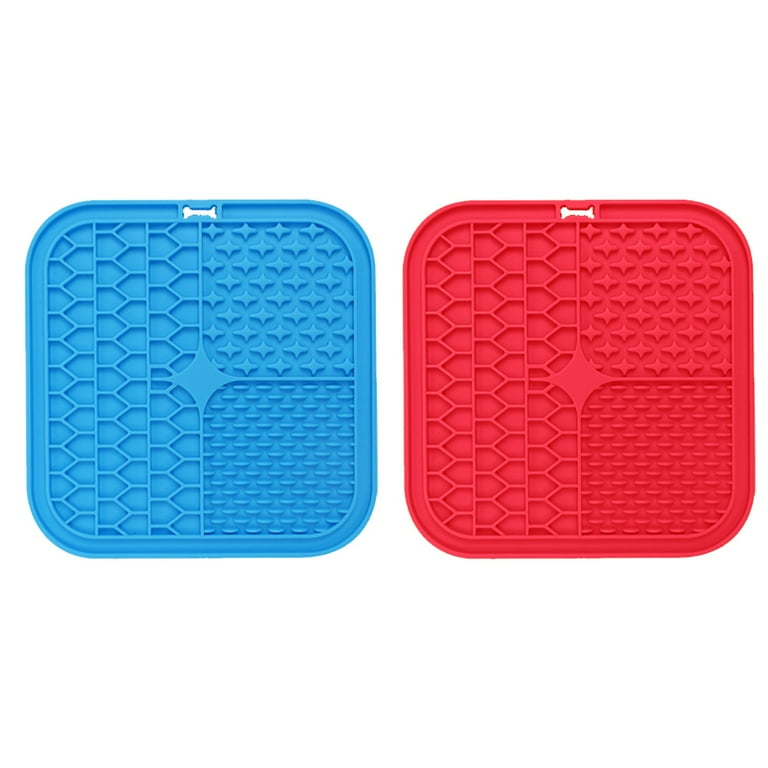 2 Pack Slow Feeder Mat for Dogs Cats Lick Mats with Suction Cups for Dog Anxiety Relief Treat Mat Perfect for Bathing Nail Trimming and Grooming