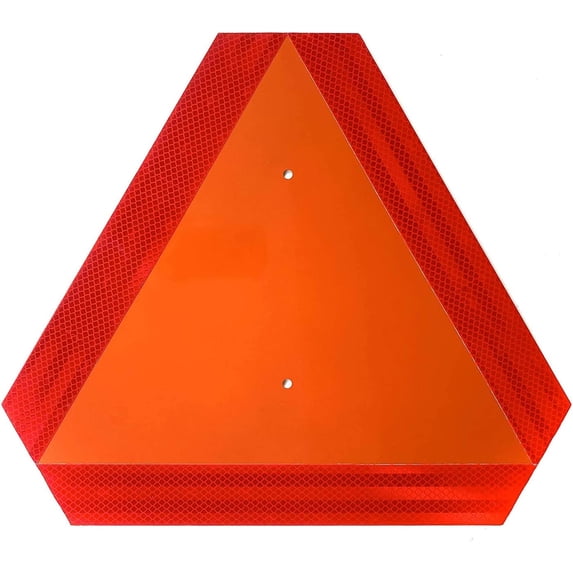 2 Pack Slow Moving Vehicle Sign, Plastic, Farm Triangle Safety Sign, Highly Visible, 14"x16" Engineering Grade Reflective for Golf Cart