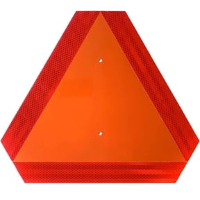 2 Pack Slow Moving Vehicle Sign, Plastic, Farm Triangle Safety Sign, Highly Visible, 14"x16" Engineering Grade Reflective for Golf Cart