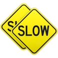 thumbnail image 1 of 2-Pack Slow Sign， - 12" x 12" - .040 Rust Free Aluminum – Reflective, UV Protected and Weatherproof, 1 of 5
