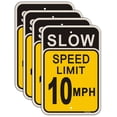thumbnail image 1 of 2 Pack Slow Speed Limit 10 MPH Sign Slow Down Sign 16 x 12 Inches Traffic Sign Engineer Grade Metal Reflective Sturdy Rust Aluminum Waterproof Durable Ink Easy to Install, 1 of 5