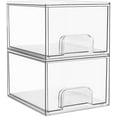 thumbnail image 1 of 2 Pack Small Clear Stackable Storage Drawers,Acrylic Bathroom Makeup Organizer,Plastic Storage Bins For Vanity, Undersink, Kitchen Cabinets, Pantry, Home Organization, 1 of 7