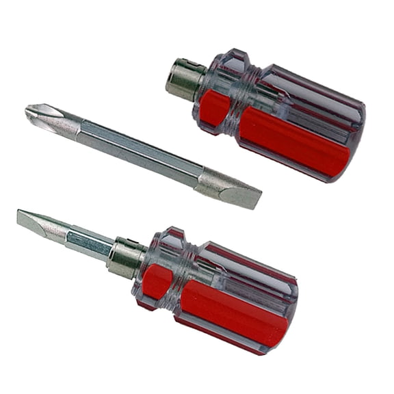 2 Pack Small Double Use Screwdrivers Portable Design for Everyday Use and Emergencies Repair Flathead and Crosses Head
