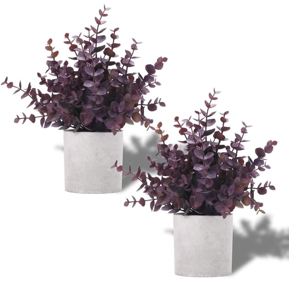 2 Pack Small Fake Plants Eucalyptus Potted Artificial Plants for Shelf Desk Home Bathroom Farmhouse Room Coffee Table Decor (Sage Green)
