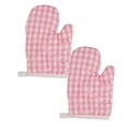 thumbnail image 1 of 2-Pack Small Heat-Resistant Oven Mitts, Non-Slip Grip for Taking Hot Dishes, Machine Washable for Family Kitchen, Pink, By Preplabs, 1 of 5