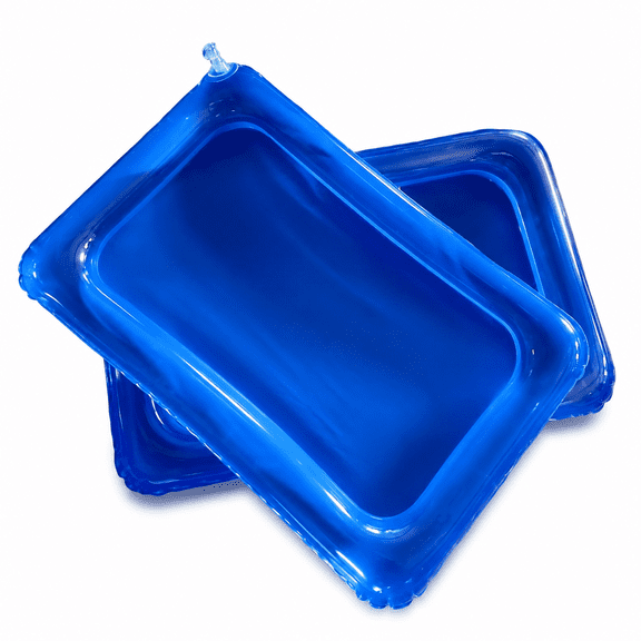 2 Pack Small Inflatable Pool, 23.6x17.7 Inch Portable PVC Blow Up Water Basin, Outdoor Backyard Splash Tray, Heavy Duty Foot Soaking Tub, Blue