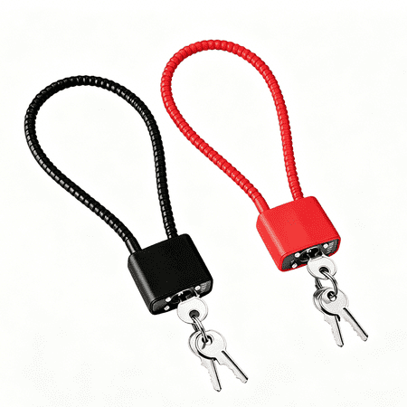 2 Pack Small Locks,Padlocks with Same Keys,Flexible Steel Rope Lock with Long Shackle for Luggage Suitcase Gate Gym Locker Backpack, Bag, Bicycle