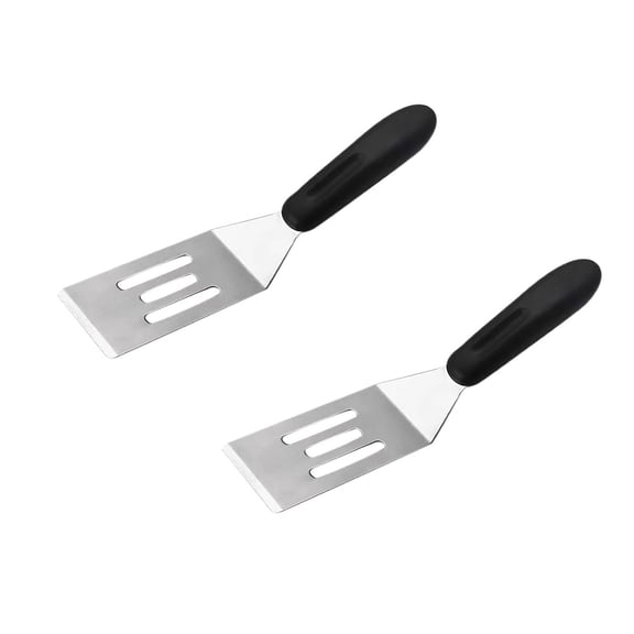 2 Pack Small Metal Spatula Set, Mini Stainless Steel Serving Spatulas for Kitchen Use, Ideal for Flipping Pancake, Brownie, Cookie, Cake, Egg Professional Cooking & Baking Utensil