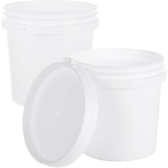 2 Pack Small Paint Bucket for Painting 1 Quart Paint Cans Plastic Paint Storage Containers Empty Paint Cans with Lids 2 Pint Touch Up Paint Containers 1/4 Gallon Paint Pail for Leftover Paint