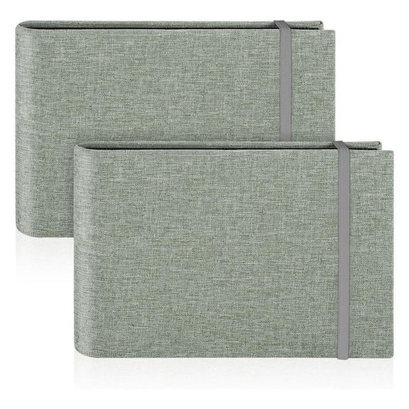 2 Pack Small Photo Albums, 6x4 Slip in Photo Albums 200 Photos Mini Flip Photo Book Album Portable Cover Memory Gray