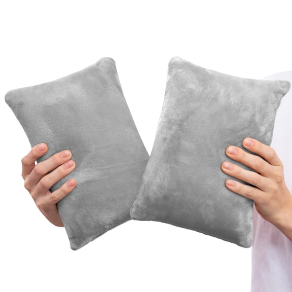 2 Pack Small Pillow, Memory Foam Mini Pillow 11 X 7 Inches for Travel, Sleeping, Nap and Neck, Knee, Lumbar Support, Tiny Cushion for Pet, Dogs (Grey)