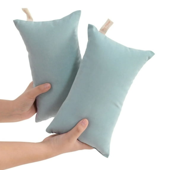 2 Pack Small Pillow, Mini Pillow for Travel, Sleeping, Nap and Neck, Knee, Lumbar Support, Tiny Cushion for Pet, Dogs, (Multicolor), 11x7"