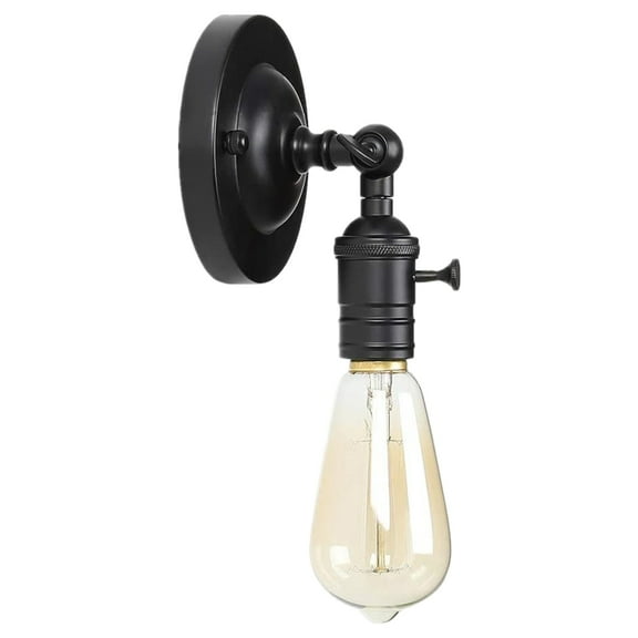 2 Pack Small Rustic Wall Sconce for Kitchen Bathroom by Oumilen, Black(Bulb Not Included)