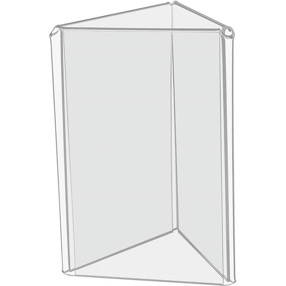 2 Pack Small Sign Holder Multi Panel Each Holds 4 x 6 Inch Menu Ads 3 Sided Display Literature Frame Table Top Clear Acrylic Advertisement Stand by FASHENG