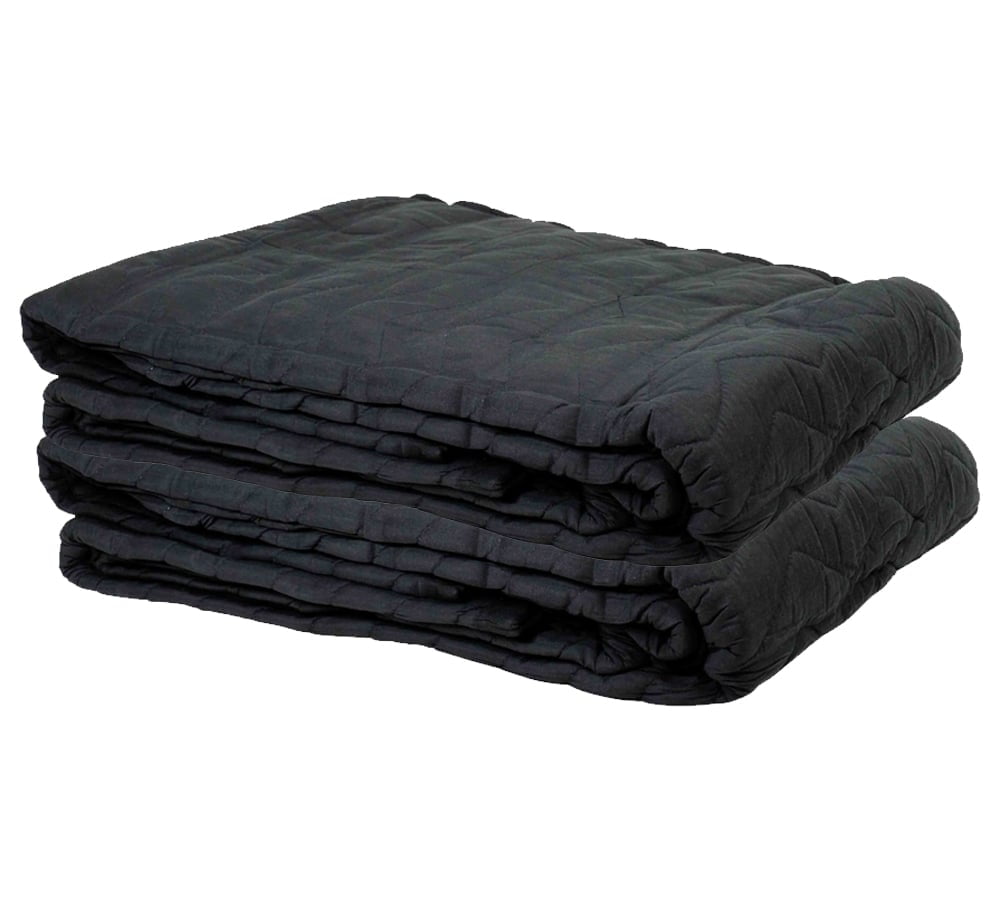 (2 Pack) Small Sound Blanket - 48” x 48” Black Grommeted Sound Dampening  Blanket, Woven Cotton/Polyester 