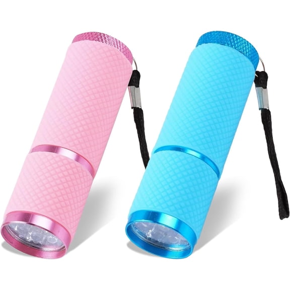 2 Pack Small Torch Mini Torches LED Super Bright with 9 LEDs,Kids Torch with Lanyard Glow in Dark Pocket Torch for Adult Camping Hiking Outdoors Gift, Without Batteries (Random Color)