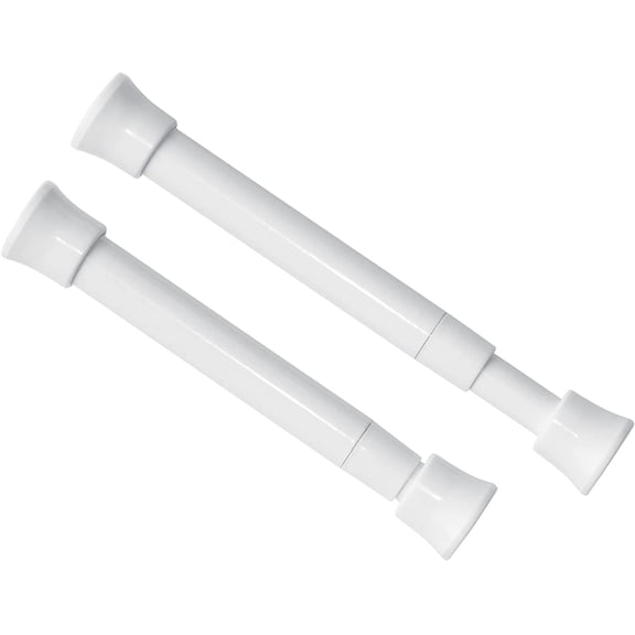 2 Pack Smallest Spring Tension Curtain Rod 5.25 to 7.5 Inch Adjustable, Mini Thin Tension Rod No Drill for Narrow Window, Cupboard Dividers, White