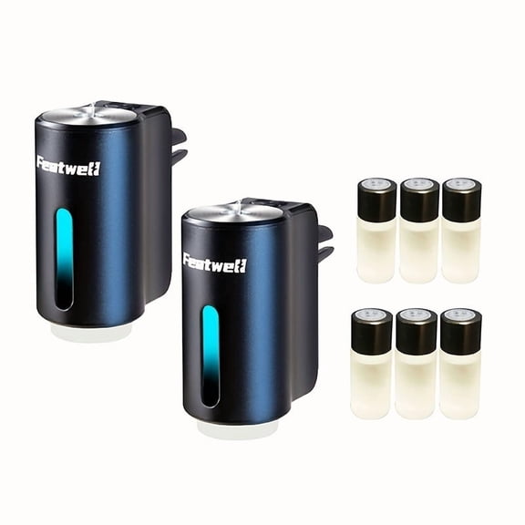 2-Pack Smart Car Air Freshener Diffuser, Adjustable Aromatherapy Essential Oil Humidifier for Vehicle, Portable Fragrance Car Air Diffuser