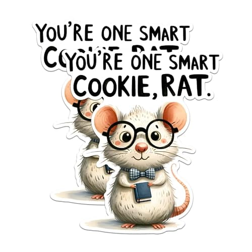 (2 Pack) Smart Cookie Rat Magnets - Funny Cute Animal Magnets - Inspirational Words Magnets- 5" On Longest Side - for Fridges, Toolboxes, Cars - Made in USA - MAG2651