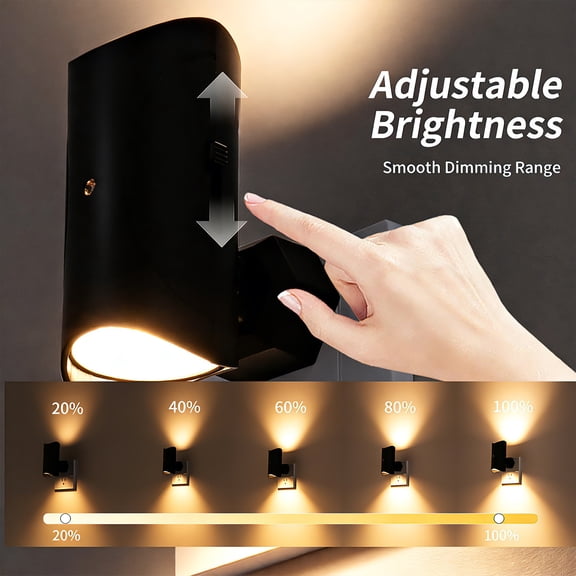 2 Pack Smart Night Light with Adjustable Brightness & Rotatable Plug - Auto On/Off, Warm White, Space-Saving Design for Bedroom, Hallway, Bathroom