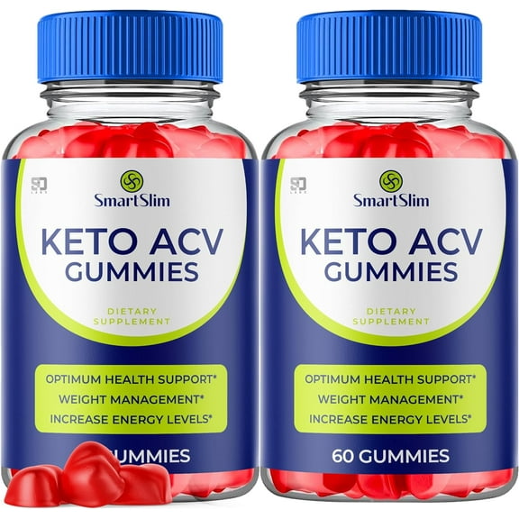 (2 Pack) Smart Slim Keto Gummies, Advanced 1000MG Formula, Apple Cider Vinegar Folate Vitamin B6 B12 Beet Root Vegan Non GMO Keto Supplement (120 Gummies)