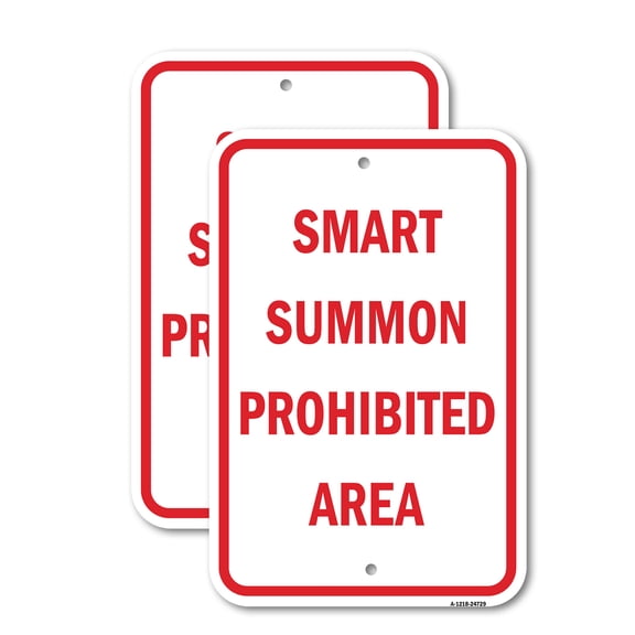 (2 Pack) Smart Summon | 18" X 24" Heavy-Gauge Aluminum Sign | Rust Free Aluminum, Weather Resistant, Waterproof, Fade Resistant, 2 Pre-drilled Holes