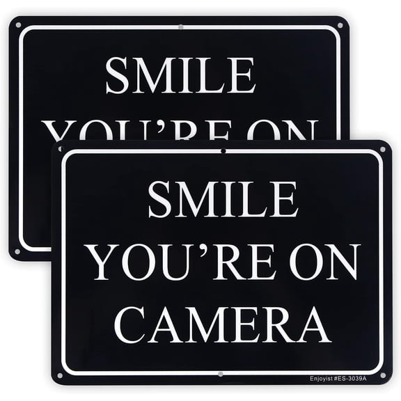 2 Pack Se You're On Camera, 12"x 8" Aluminum Reflective Sign - Rust Free, UV Protected & Weatherproof