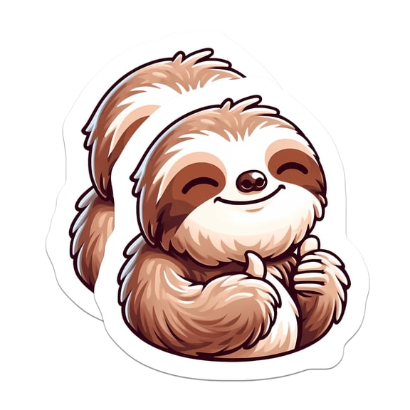 (2 Pack) Smiling Sloth Magnets - Positive Vibe Animal Refrigerator Decor - Cute Kawaii Thumbs Up Sloth Lover Collectible - 5 Inches On Longest Side - Thick Durable Magnet - Made in USA - MAG22817