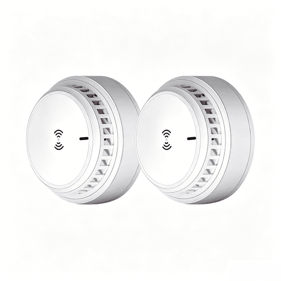 2 Pack Smoke Alarm Detector, Home Fire Safety Sensor Alert