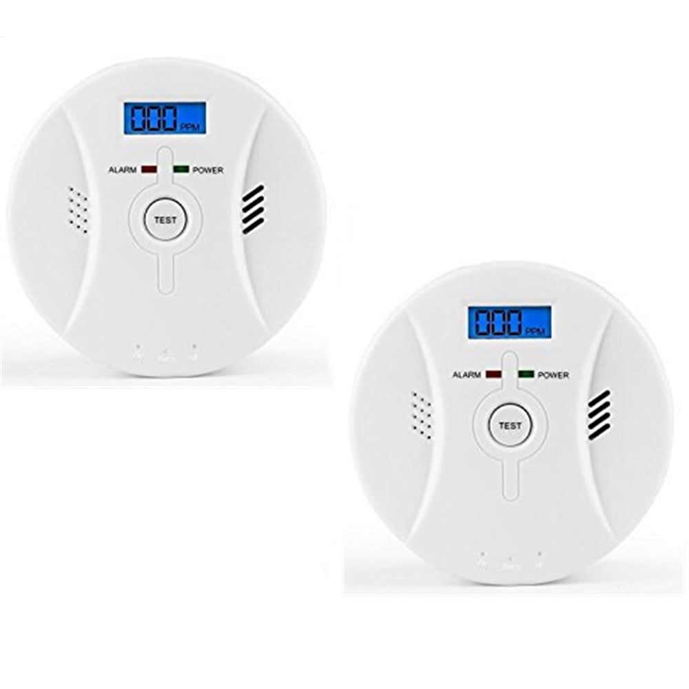 2 Pack Smoke Detector and Carbon Monoxide Detector Battery Powered with