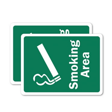 (2 Pack) Smoking Area OSHA ANSI Sign 5 Inch X 3.5 Inch Vinyl Label Decal Sticker Weather Resistant, UV Protected for Workplace, Business, and Construction Site, Made in the USA