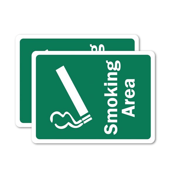 (2 Pack) Smoking Area OSHA ANSI Sign 5 Inch X 3.5 Inch Vinyl Label Decal Sticker Weather Resistant, UV Protected for Workplace, Business, and Construction Site, Made in the USA