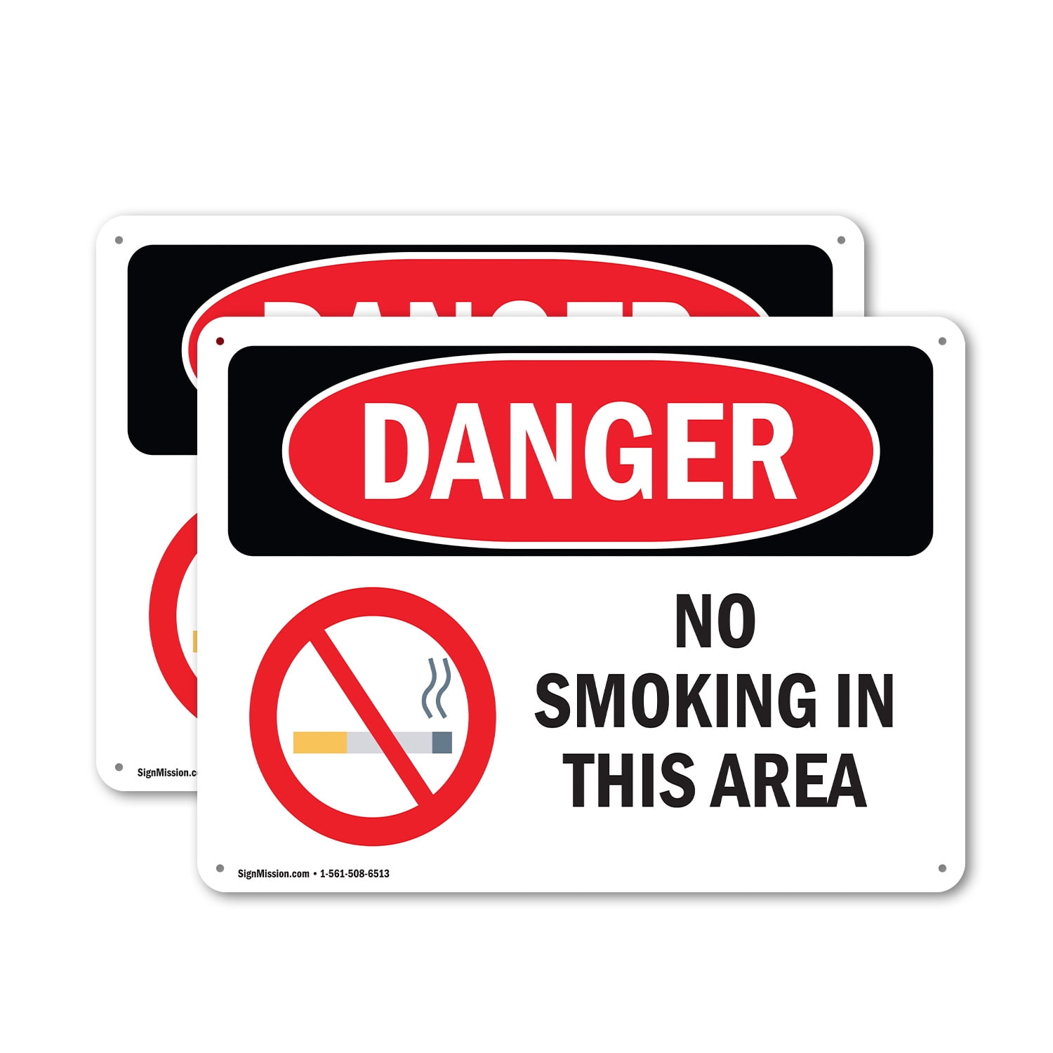 (2 Pack) No Smoking In This Area OSHA Danger Sign 24 Inch X 18 Inch ...
