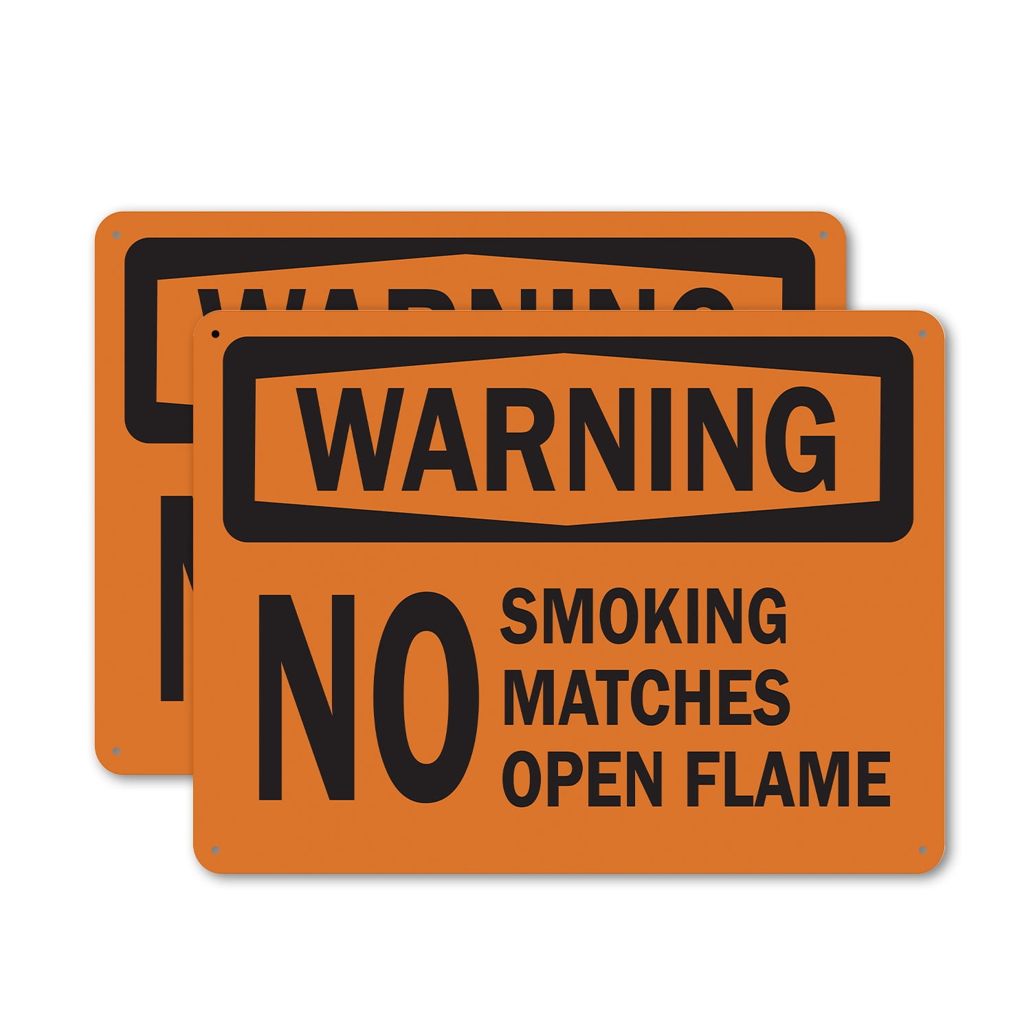 (2 Pack) No Smoking Matches or Open Flame OSHA Warning Sign 18 Inch X ...