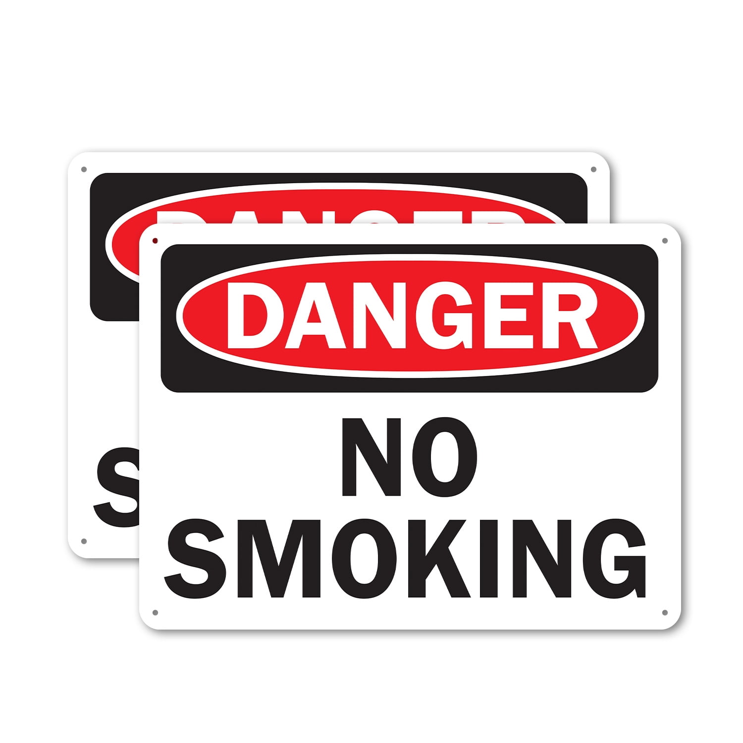 (2 Pack) No Smoking OSHA Danger Sign 18 Inch X 12 Inch Indoor / Outdoor ...
