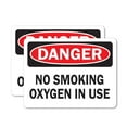 thumbnail image 1 of (2 Pack) No Smoking Oxygen In Use OSHA Danger Sign 5 Inch X 3.5 Inch Vinyl Label Decal Sticker Weather Resistant, UV Protected for Workplace, Business, and Construction Site, Made in, 1 of 7