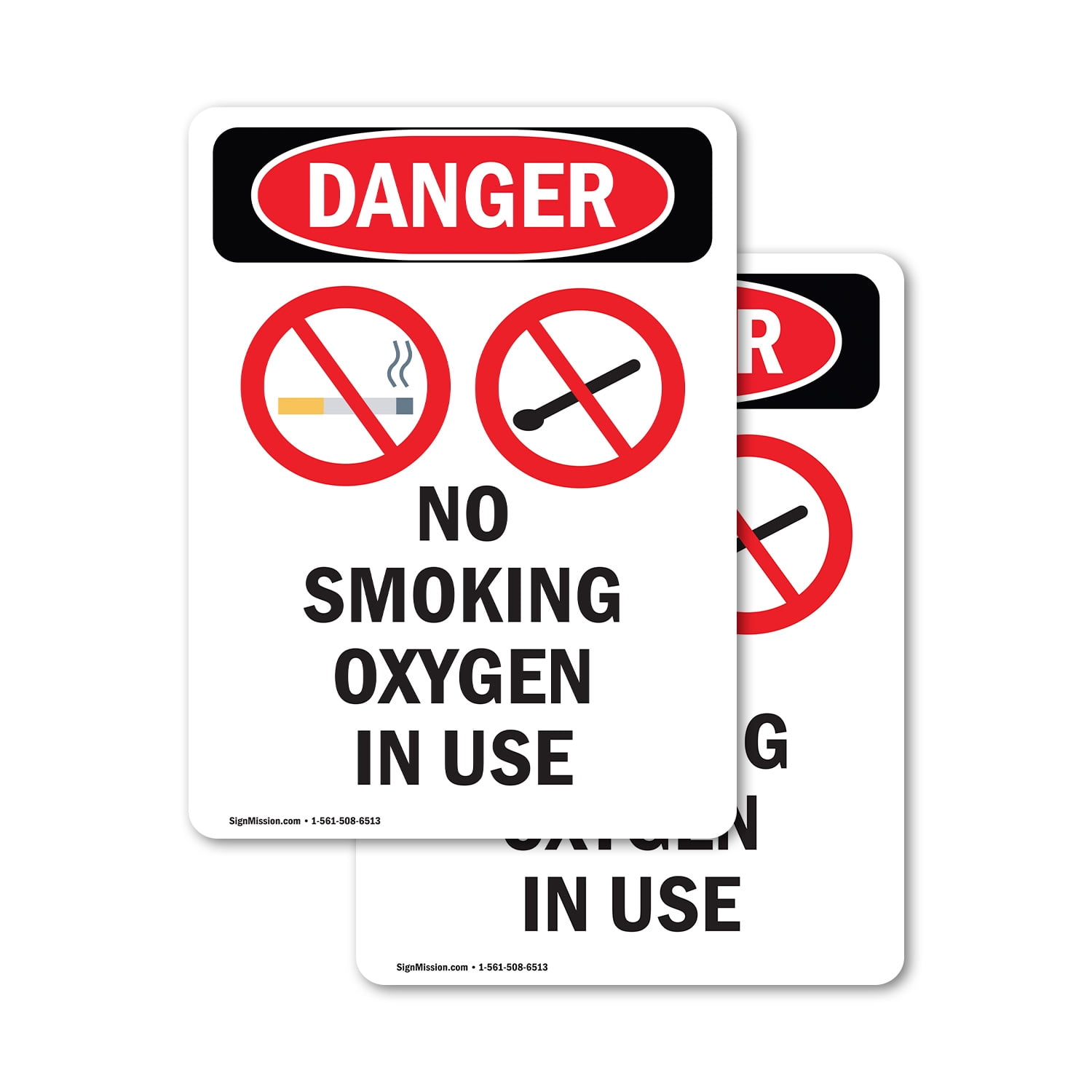 (2 Pack) No Smoking Oxygen In Use OSHA Danger Sign 7 Inch X 10 Inch ...