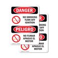 thumbnail image 1 of (2 Pack) No Smoking Turn Off Ignition Bilingual OSHA Danger Sign 18 Inch X 24 Inch Plastic Sign, Weather Resistant, UV Protected for Workplace, Business, and Construction Site, Made in, 1 of 8