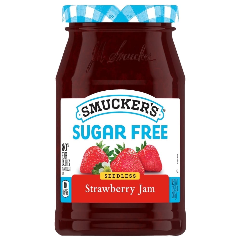 ( 2 Pack )Smucker's Jam, Sugar Free, Strawberry, Seedless 12.75 Oz