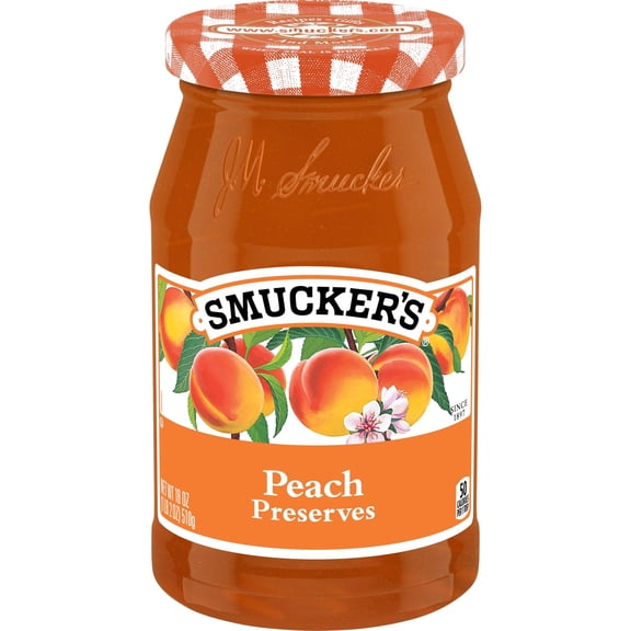 Smuckers, Peach Preserves, 18Oz Jar (Pack Of 2)