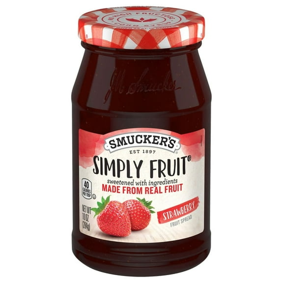 2 pack Smucker's Simply Fruit Strawberry Spreadable Fruit, 10 Ounces