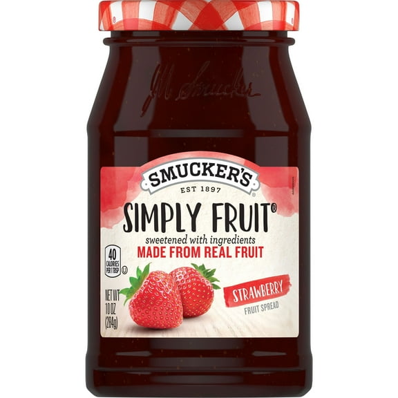 2 Pack - Smucker's Simply Fruit Strawberry Spreadable Fruit - 10 oz Packaging may vary