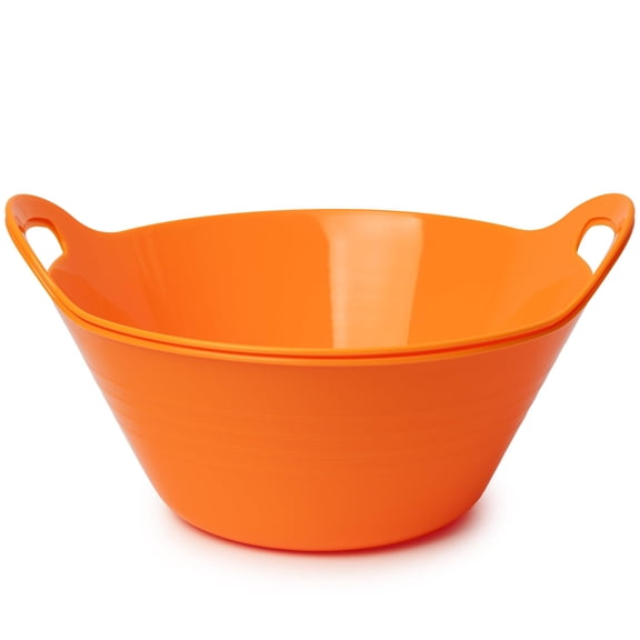2 Pack Snack Bowls (4.9L Large), Plastic Serving Bowls for Party, Large Bowls with Handles for Kitchen, Fruit, Cereal, Candy, Salad and Chip, Microwave Safe