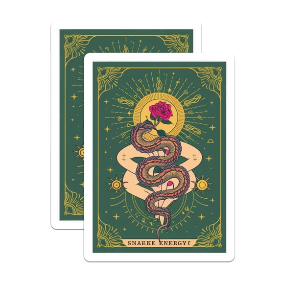 (2 Pack) Snake Energy Magnets - Mystical Rose Sun Design - Serpent Hands Artwork - Cosmic Esoteric Symbolism Decor - 5 Inches On Longest Side - Thick Durable Magnet - Made in USA - MAG22290