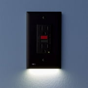 2 Pack - SnapPower GuideLight 2 for Outlets [for GFCI Outlets Only] - Night Light - Electrical Outlet Wall Plate with LED Night Lights - Automatic On/Off Sensor - GFCI, Black